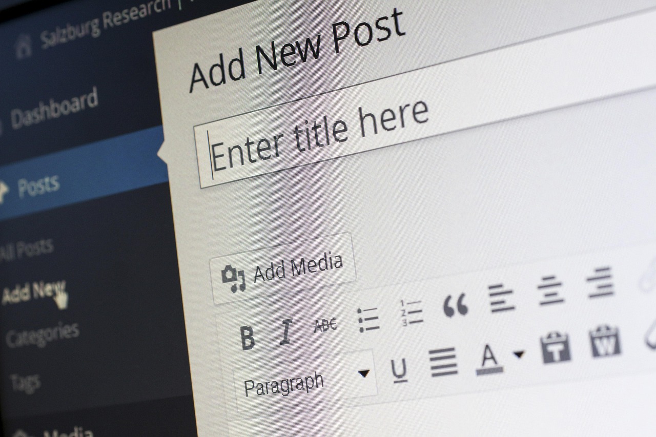 The WordPress editor open in a browser